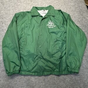 Augusta Sportswear Coach Jacket Men M Leadership Graphic Nylon Green Solid
